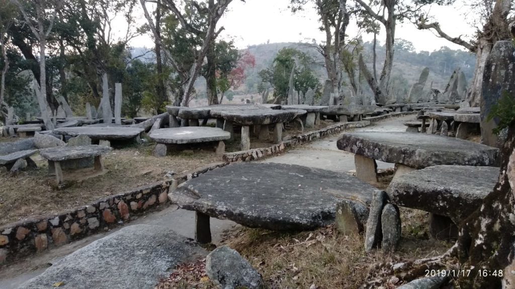 India, Meghalaya, Jaintia Hills, Shillong district, Nartiang Megaliths,  stone monoliths remembering Jaintia rulers Stock Photo - Alamy