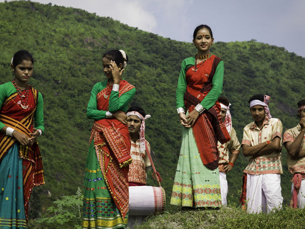 Assam Guwahati Indian ladies in assamese costume
